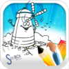 nature coloring book icon