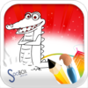 crocodile coloring book icon