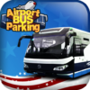 3D airport bus parking icon