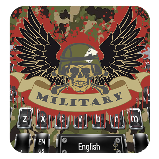 Military camouflage skull keyboard icon