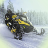 Snowmobile racing. icon