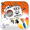 music box coloring book icon