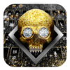 Gold shine skull keyboard icon