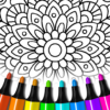 Mandala coloring book adults icon