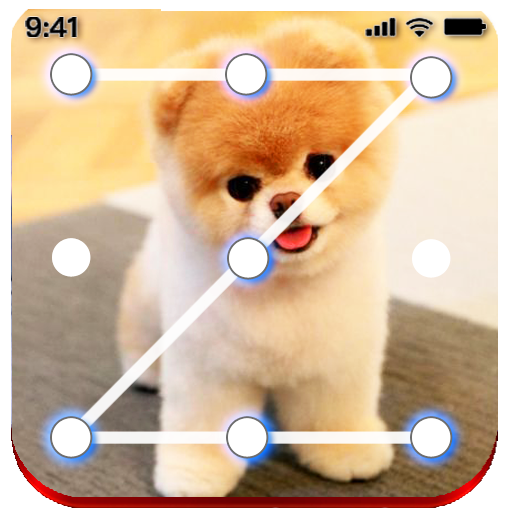 Puppy Dog Pattern Lock Screen Cute Puppy Pin Lock icon