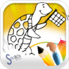 tortoise coloring book icon