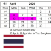 THAILAND HOLIDAY CALENDAR 2020 タイ休日 泰国节日 icon