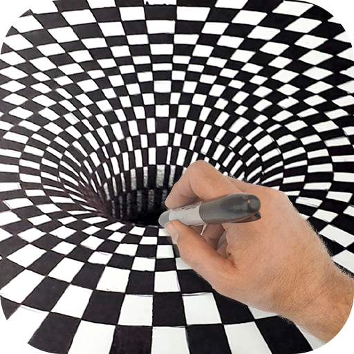 Learn to draw 3d illusions icon