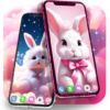 Cute bunny live wallpaper icon