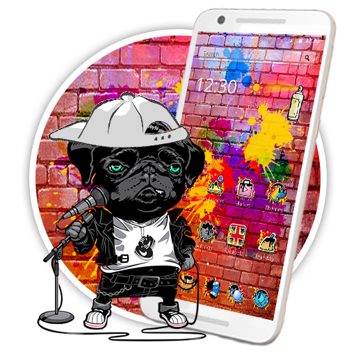 Multicolored Graffiti Pup Theme icon