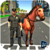 mounted horse police chase 3d icon