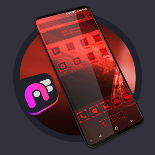 Technology Red Theme Art Fine Launcher icon