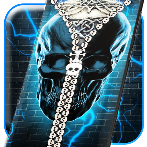 Skull lock screen zipper icon