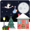 Christmas Stork Holiday gift delivery icon