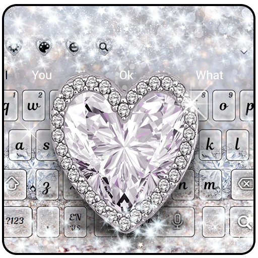 Silver Crystal Diamond Heart Theme icon