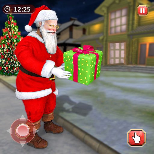 Christmas Flying Santa Gift icon